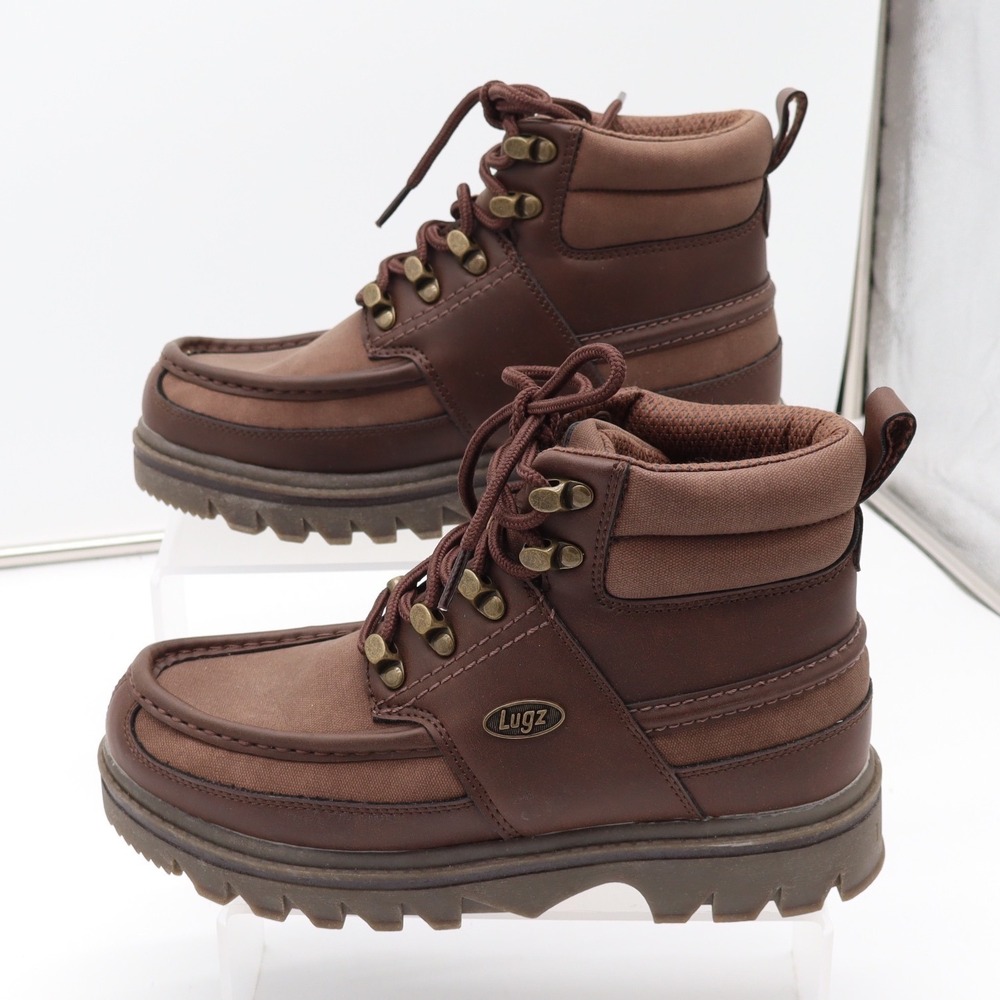 Lugz Boots Mens 7 Sycamore Brown Moc Toe Lug Sole Excellent